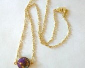 Purple Mohave Turquoise Bezel Necklace