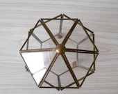 glass geometric pentagon display trinket jewelry box // garden terrarium
