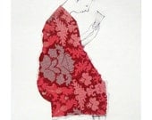 WOMAN  with a LETTER original mixed media figurative paper