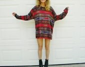 SOUTHWESTERN tribal aztec navajo SLOUCHY oversize boyfriend top. ethnic blouse. comfortable chic.