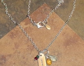Silver & Gemstone Live Mindfully Charm Yoga Necklace