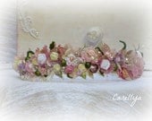 Bridal Flower Crown -  Flower Head Wreath -  Pink Wedding Head Piece - Liron