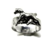 Sterling Silver Horse Ring, Handcrafted Animal Ring, Animal Jewelry