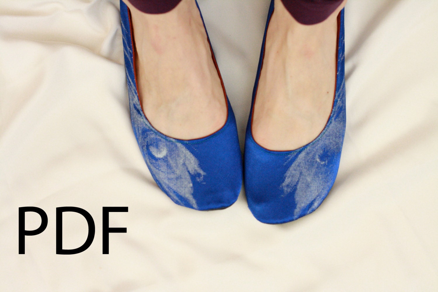 PDF Sewing Pattern for Round Toe Strapless or Ballet Ribbon Slippers