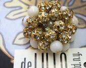 1970's vintage William De Lillo Cocktail Ring with Swaroski