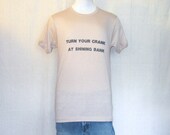Vintage 70s FUNNY BANK GRAPHIC Crank Sexual Phrase Small Humor Soft 50/50 T-Shirt
