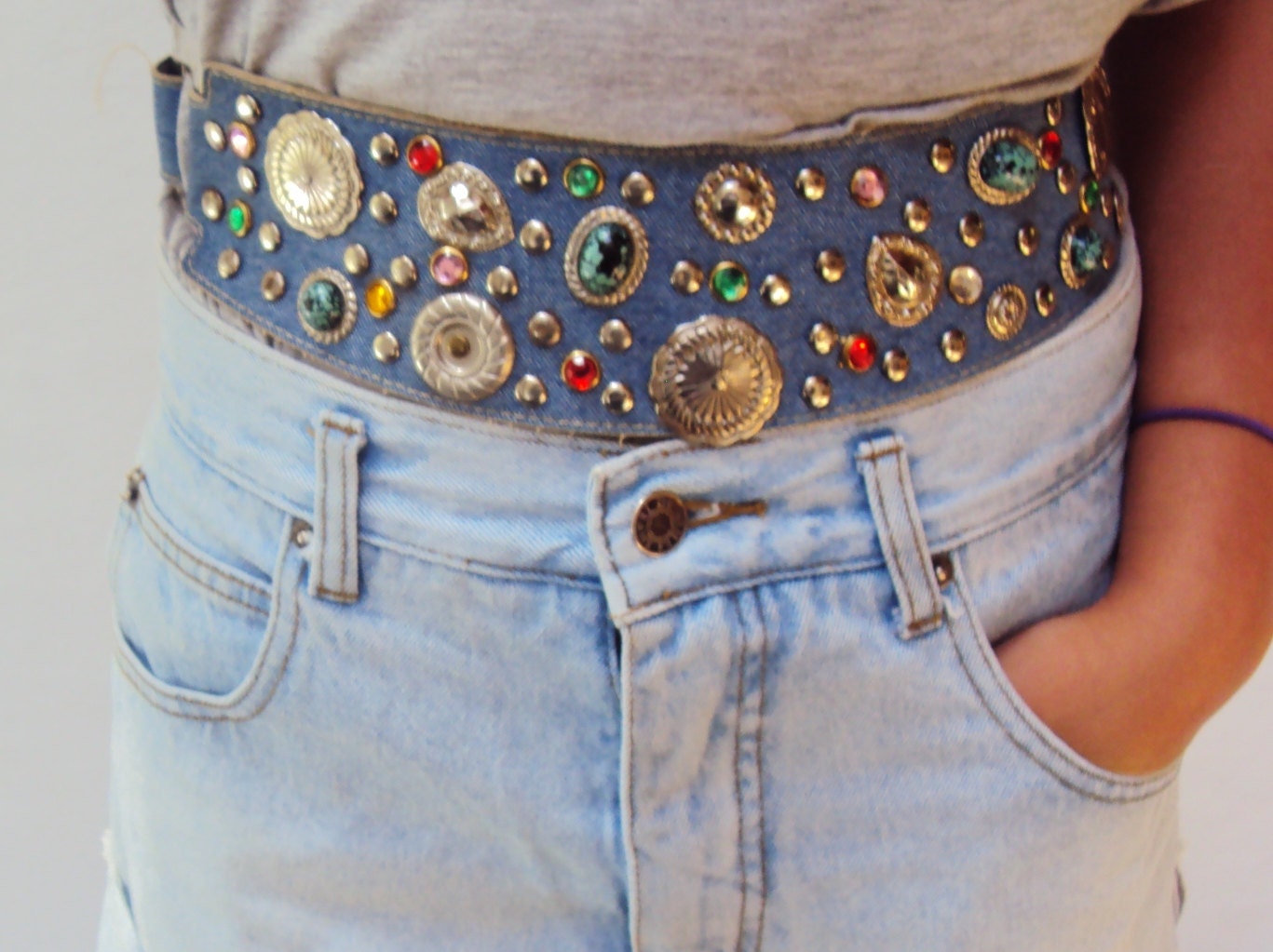 Vintage Biker Belt STUDDED Moto Chic......what is this....