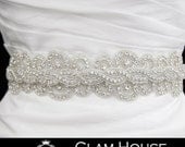 Swarovski Crystal Bridal Sash Belt - Haute Ice , wedding sash , crystal sash , beaded sash