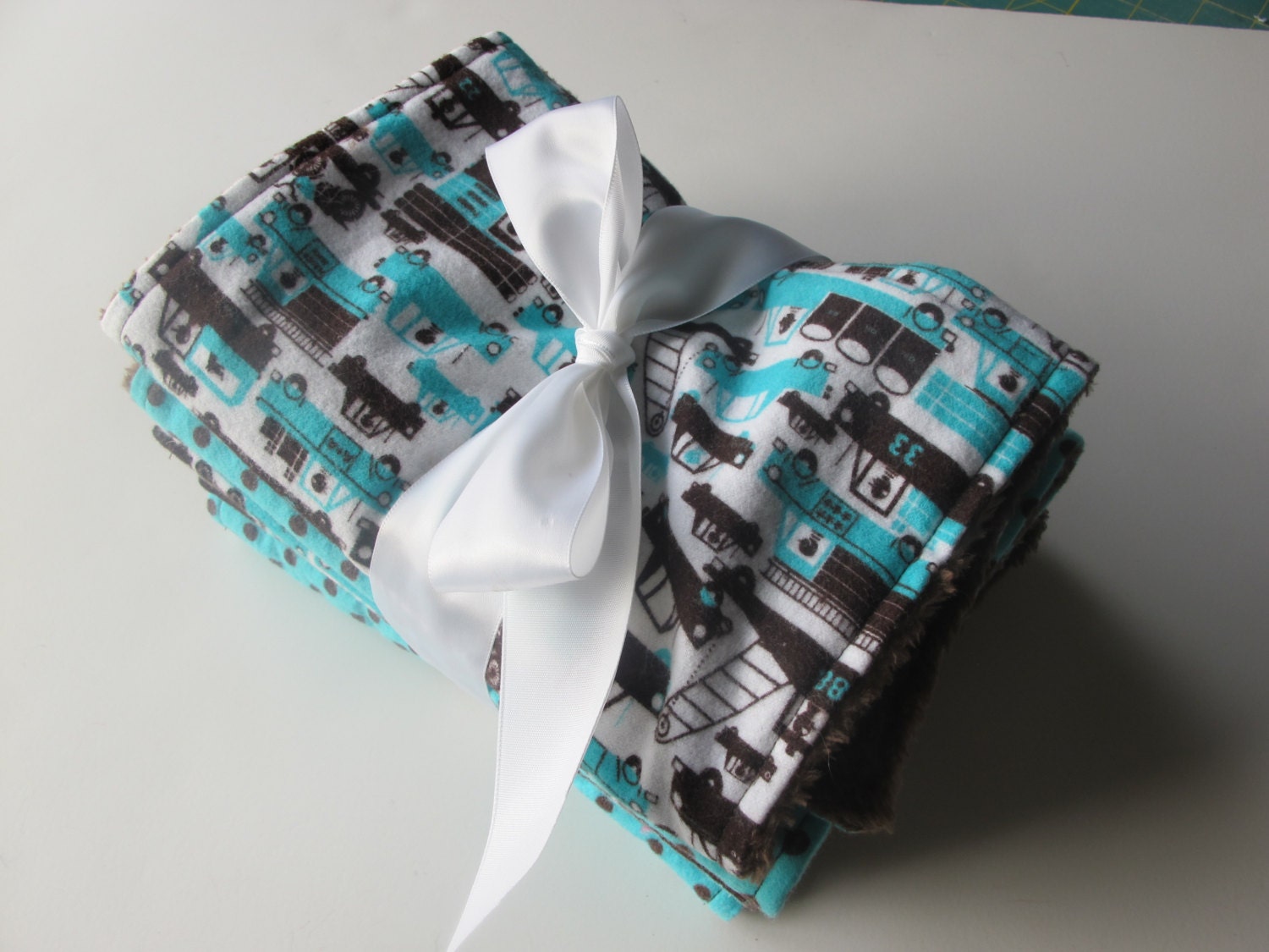 Baby boy burp cloth set - set of 6 - ready to ship