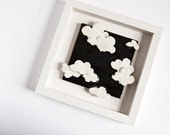 Clouds in the Sky, ceramic tile, minimalist, modern, naive wall art. Home decor. Kids room, nursery room. Handmade in Ireland by karoArt