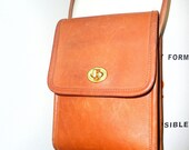 vintage 1970s Coach Purse // Distressed Leather Shoulder Bag