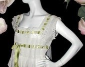 Vintage Edwardian Nightgown With French Valencienne Laces and Ribbons - Bust 40"