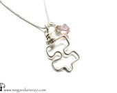 Autism Awareness Pendant, Mothers Necklace, June Birthstone Necklace