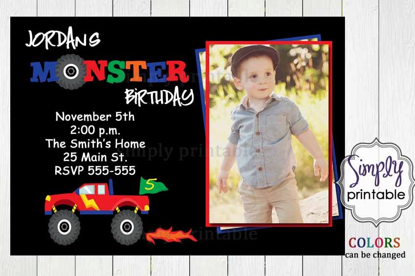 Monster Truck Birthday Invitation with Photo Il_170x135