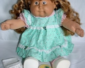 Vintage 1980s Original Cabbage Patch Doll with Real Blond Cornsilk Hair Original Outfit & Accessories