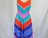 1970s Chevron Knit Sun Dress