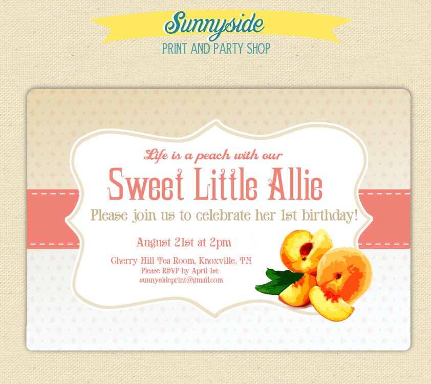 Peaches and Cream Birthday Baby / Bridal Shower invite Il_170x135