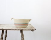 Vintage McCoy Stoneware / Batter Bowl / Pink and Blue Stripe