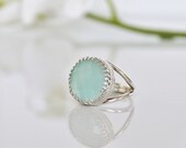 aqua chalcedony ring,sterling silver ring,gemstone ring,birthstone rings,aqua ring,ocean ring,blue chalcedony