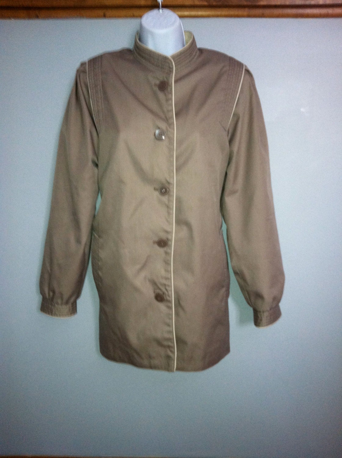 Vintage 1980s Avant Garde Indie Hipster Funnel Neck Spy Coat