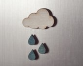 rain cloud wooden magnet set.