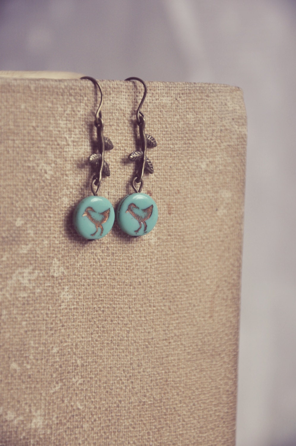 bluebird and branch earrings.