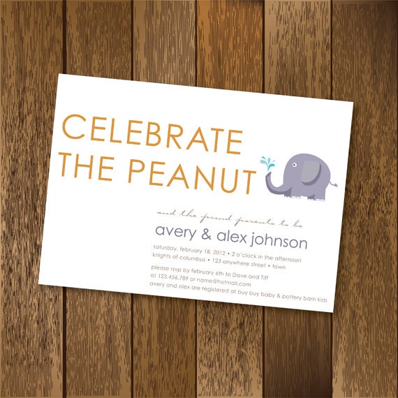 Baby Shower Invitation - Elephant