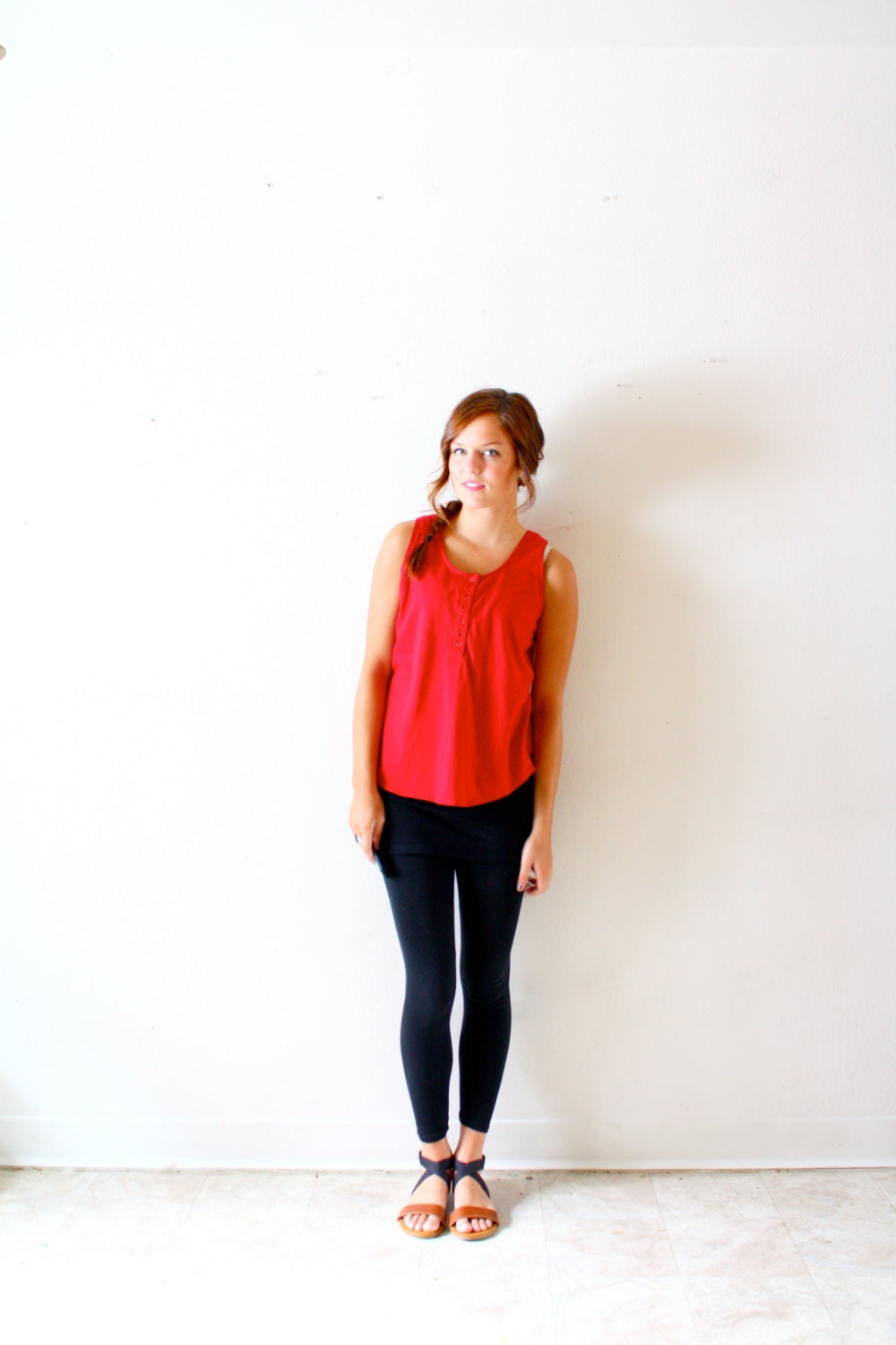 Vintage retro red tank top