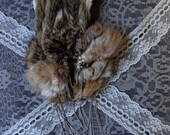 CRUELTY FREE Real Bunny Face Chain Brooch iii