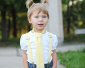 Yellow Gingham Tie & Suspender Set