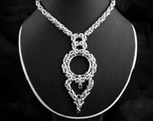 Necklace - Byzantine Wrapped O Ring - Chainmaille Focal - Collar