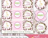 Baby Giraffe / Jungle Theme Custom Baby Shower Cupcake Toppers - Choose Your Colors - DIY You Print Il_170x135