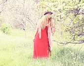 Long Maxi Dress Coral Pink - jersey maxi dress, racerback maxi dress, womens maxi dress, summer maxi dress, hipster, beach, boho