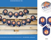 Nerf Banner - Printable Birthday Party Decorations - Blue Orange