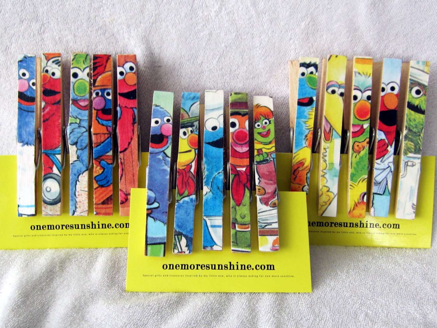 Sesame Street Birthday Clothespin Magnets - 15 for birthday treat bags or favors, decorations, can be magnets