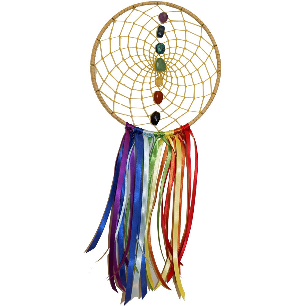 9 inch Rainbow Ribbon Chakra Dreamcatcher