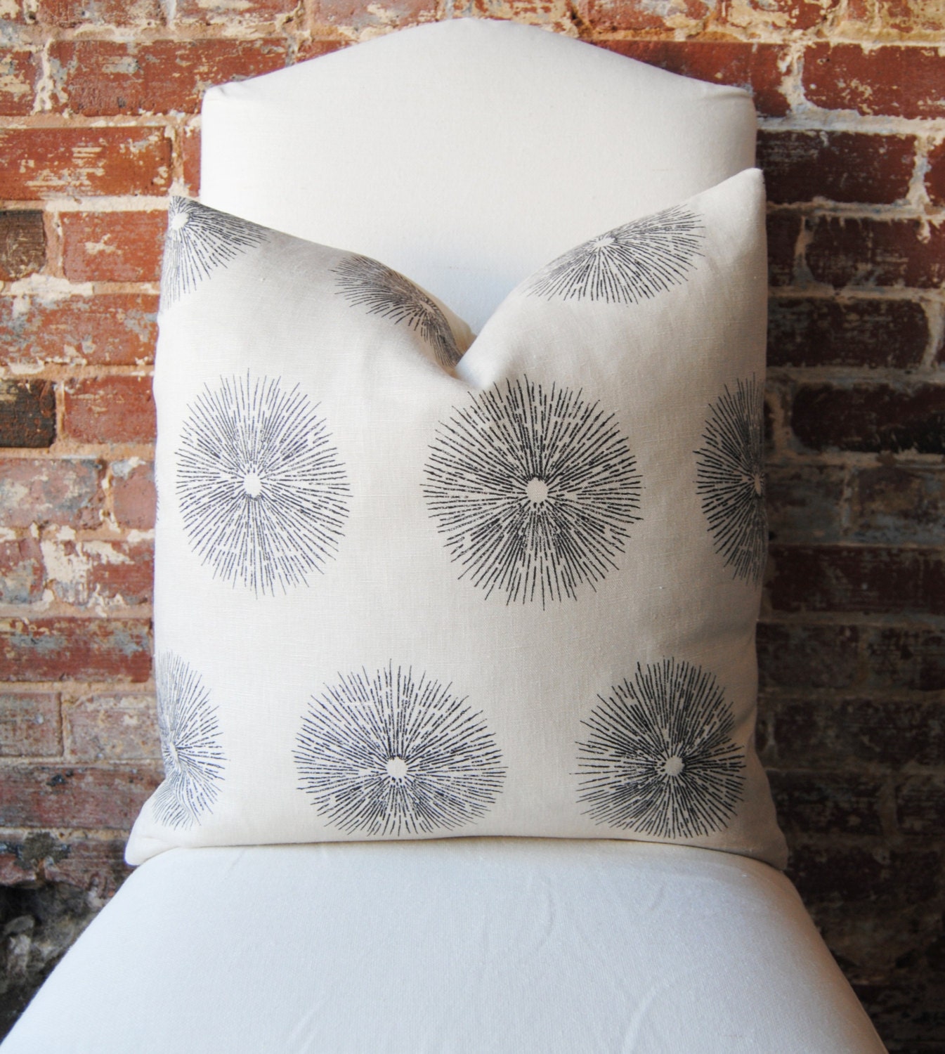 Sea Urchin - Ebony - Groundworks - Pillow Cover - 20 in square - Designer Pillow - Decorative Pillow - Throw Pillow