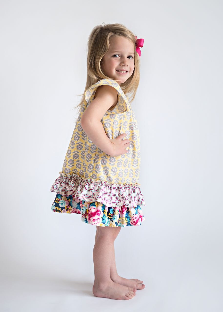 Spring - Addy Ruffle Dress. Floresta Rose Blush. Girls.
