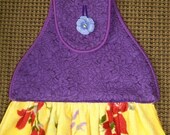 Spring Flowers on Lilac Hanging Kitchen Bar Hand Towel - HT162