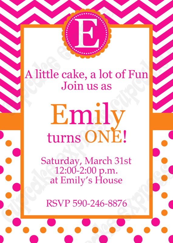 DIY Sherbet Orange and Pink Birthday Party PRINTABLE Invitation 5x7 first birthday Il_570xn