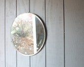 Round Art Deco Mirror // Etched Glass