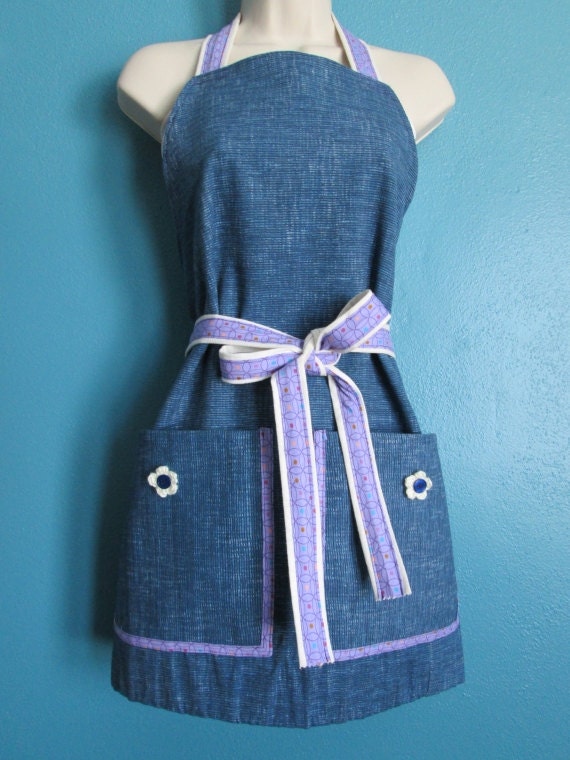 BBQ Lavender Denim Apron XL - 2XL