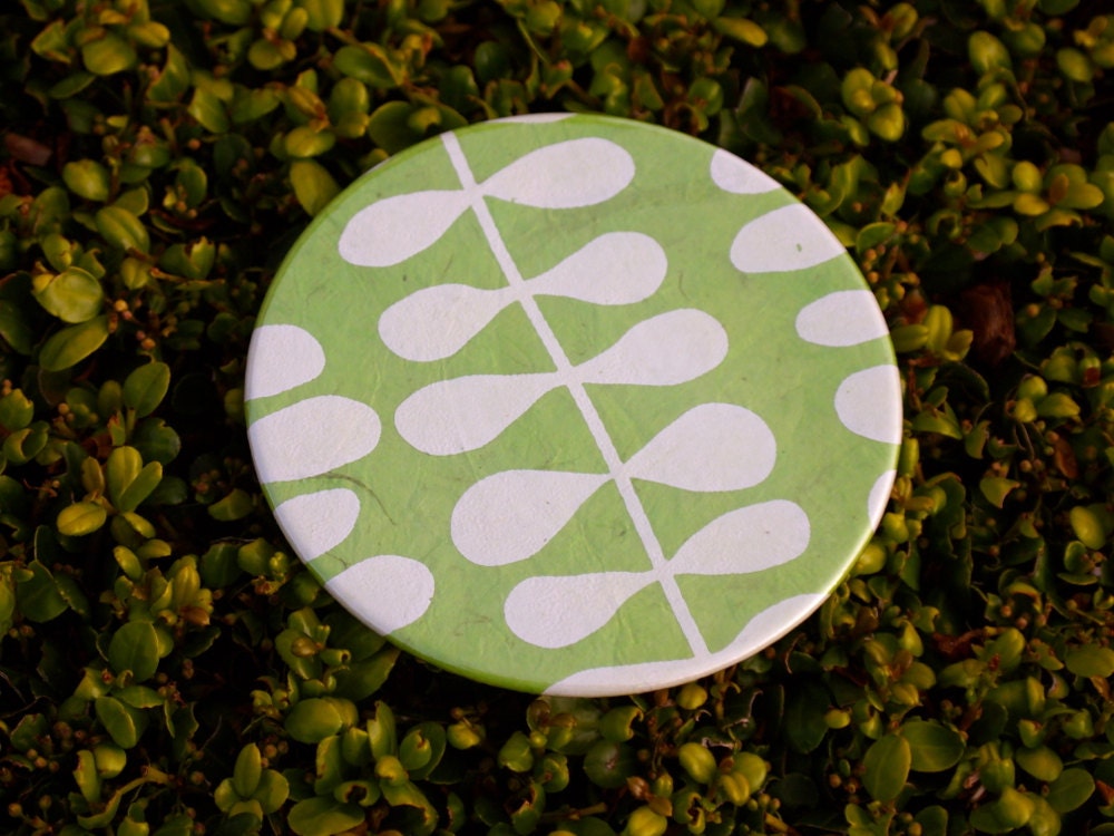 Green and White Lokta Paper Coasters Set of 6 Il_170x135
