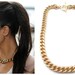 Kim Kardashian Style Jewelry Rihanna Gold Single Chain Necklace, Chain Necklace, Simple Every Day Necklace,  Chunky Gold Link Necklace