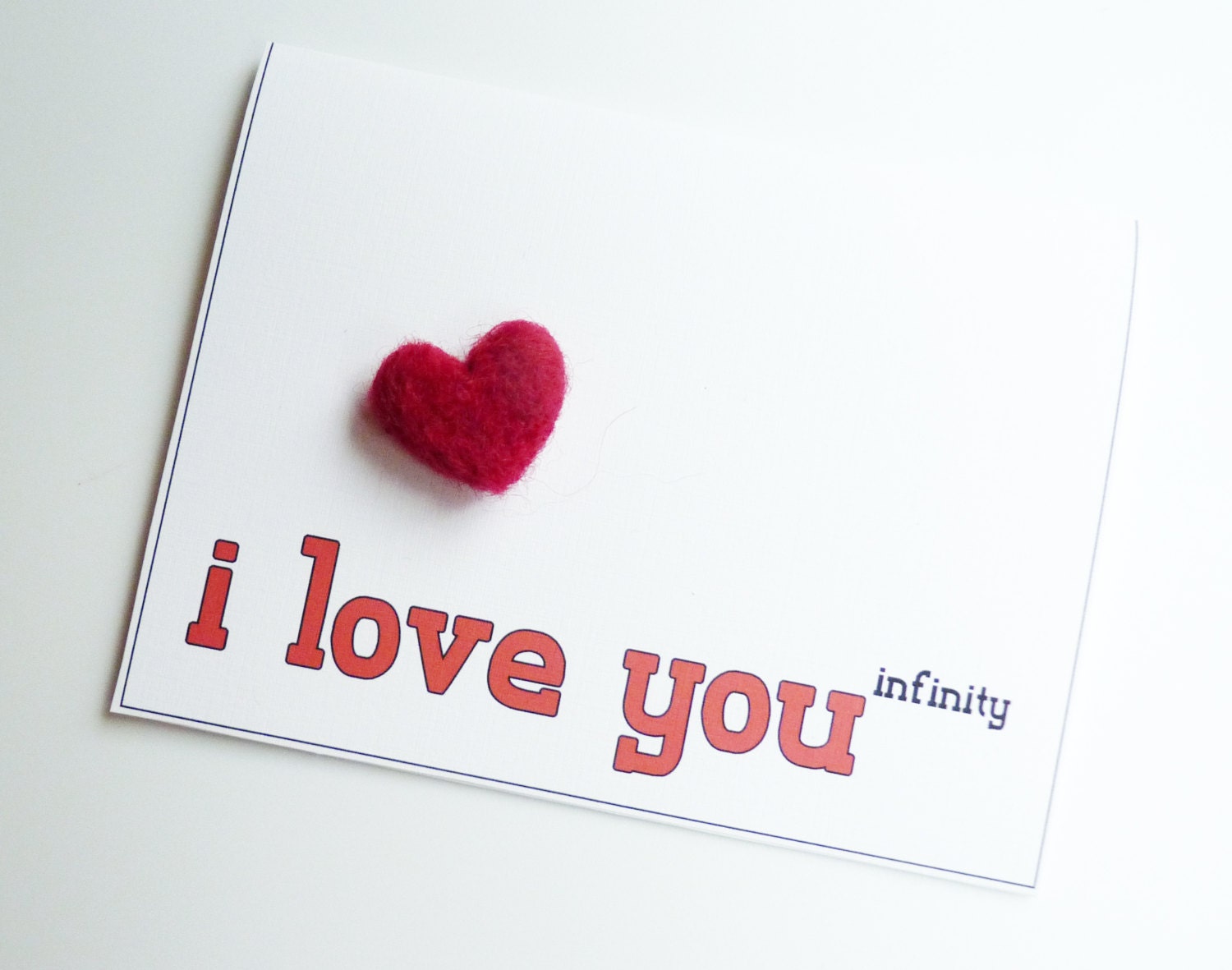 I Love You to the Infinity Power - Textured Geekery Humor Blank Greeting Card - Valentine's Day