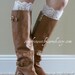 Lace Peeps Ivory lace boot cuffs with buttons - boot topper, faux leg warmers