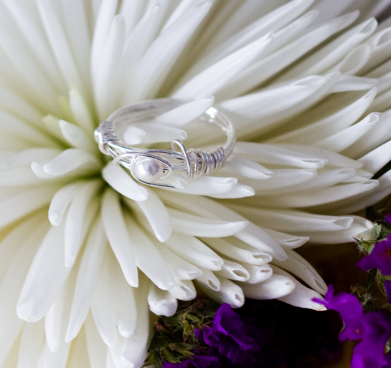 Maid of Honor Gifts, Mother of Bride, Bridal Party Favors, Bridesmaid Gifts, Swarovski Pearl Ring,1