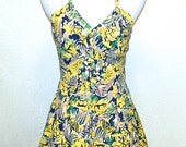 Rare Vintage Pinup 1940s Novelty Print One Piece Swimsuit 36 Bust