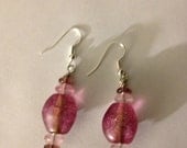 The Princess-- Handmade Earrings Featuring Pink and Purple Glass Beads