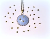 Perseidas - constellation necklace Golden stars on blue sky pendant Gift for her Galaxy jewelry Astronomist